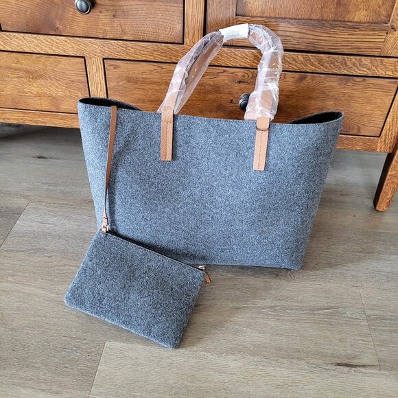 J. Jill Flannel Felt All Day Tote Gray Heather - Picture 5 of 10